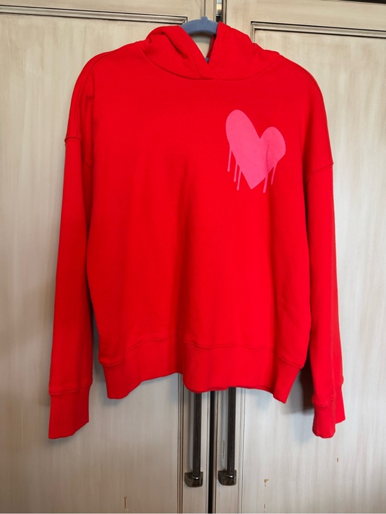 Kerri Rosenthal Tops - Kerri Rosenthal Red Hoodie with Pink Drip Heart